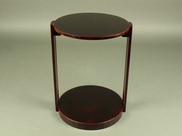 丸卓 溜塗 啄斎好 紙箱入 洗浄済 茶道具 古物品 丸卓 溜塗 啄斎好 紙箱