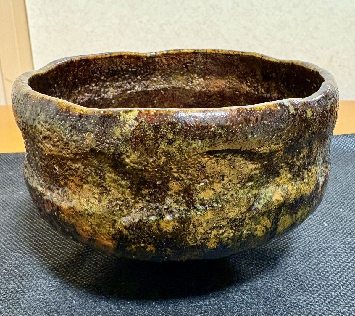 初雪」はけめ 茶碗 加藤石春 茶道具 古美術 古道具 アンティーク 初雪