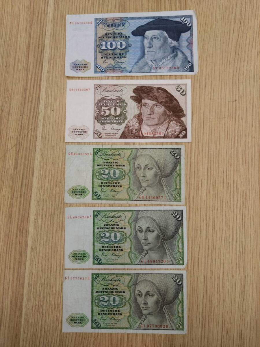 旧ドイツ連邦共和国 旧紙幣ドイツマルク 5枚セット 旧ドイツ連邦共和国 旧