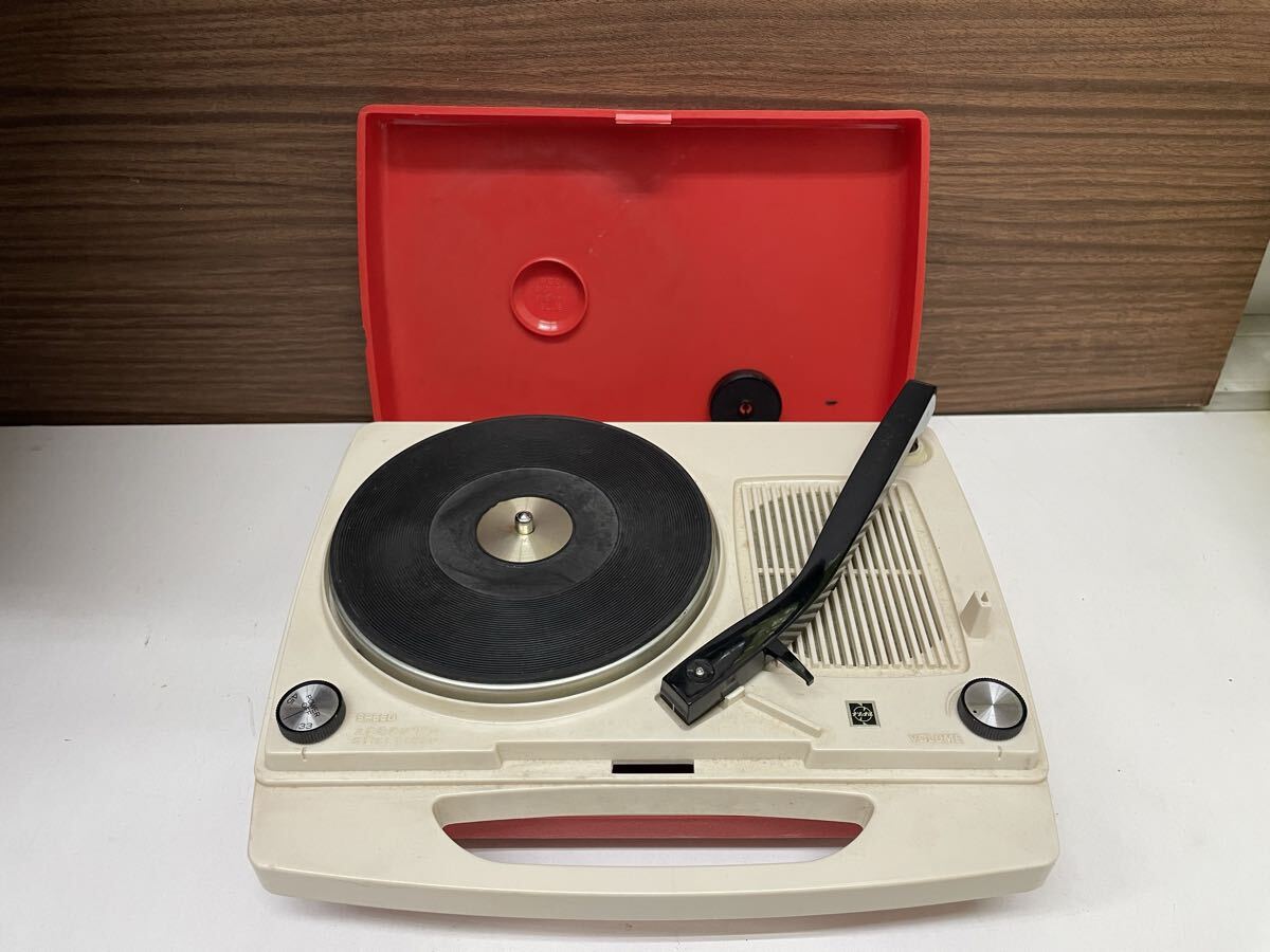 ナショナル レコードプレイヤー SFー455 ジャンク 作動OK】昭和レトロ