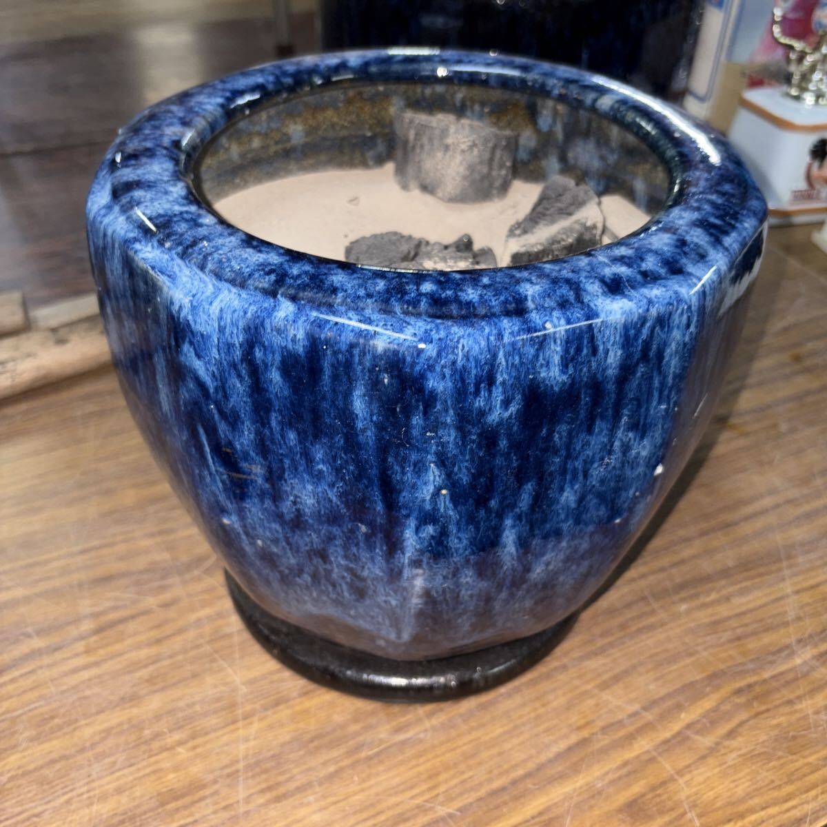 直径45㎝ 陶器製の火鉢 昭和レトロ アンティーク ヴィンテージ