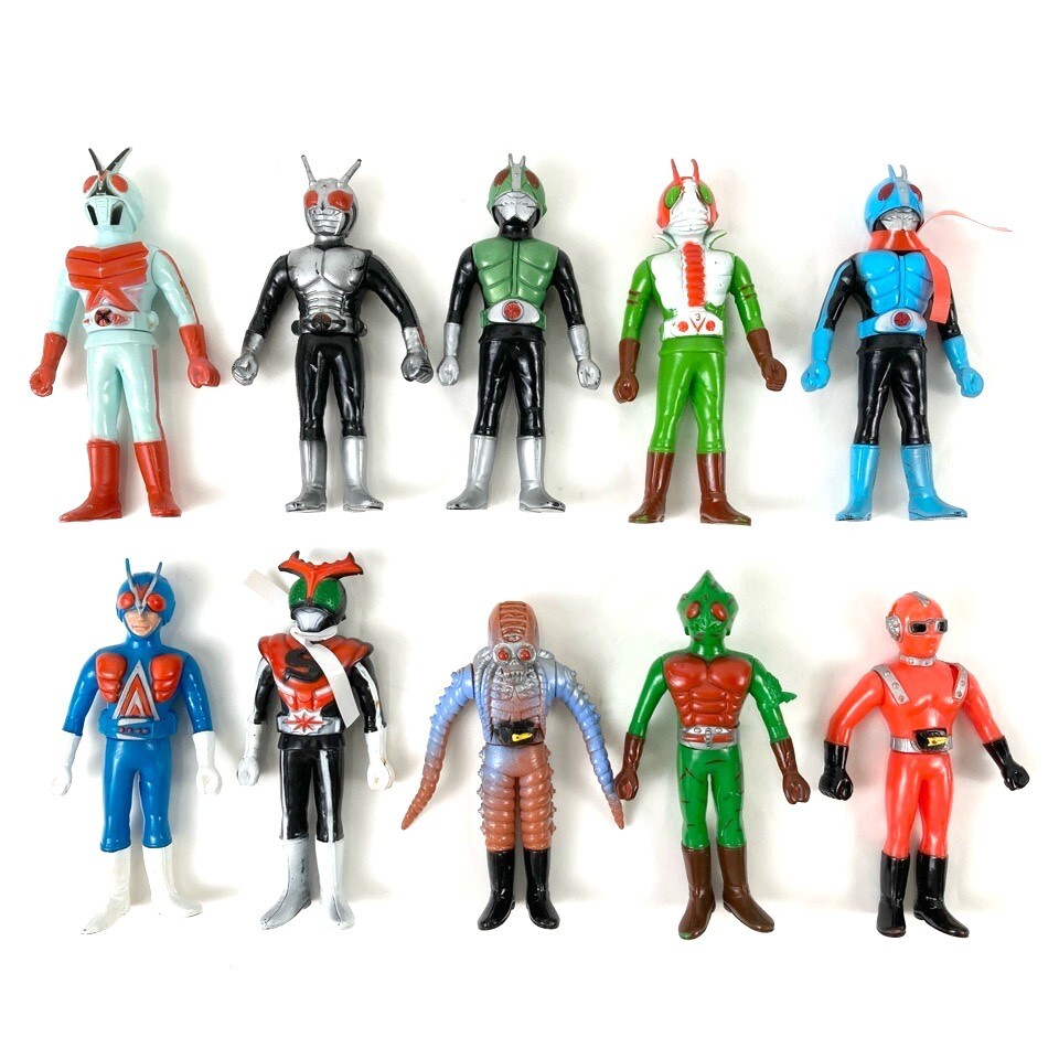 ⚠️レア 仮面ライダーV3 ライダーマン ミニソフビ 7人ライダー 当時物