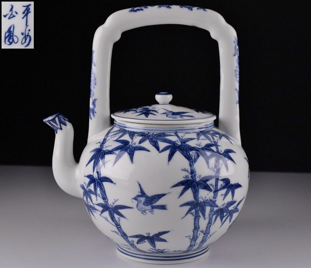 染付 水差し 急須 万象窯｜急須 山水図 - 染付 | セラボクタニ公式