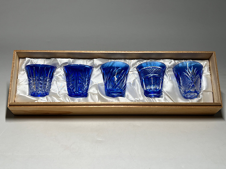 2544 藍切子 5客 未使用 2544 藍切子5客未使用