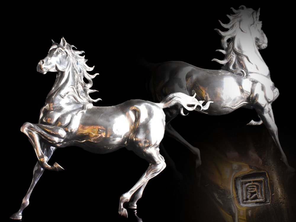 Yahoo!オークション -「馬 置物」(銀製) (金属工芸)の落札相場・落札価格