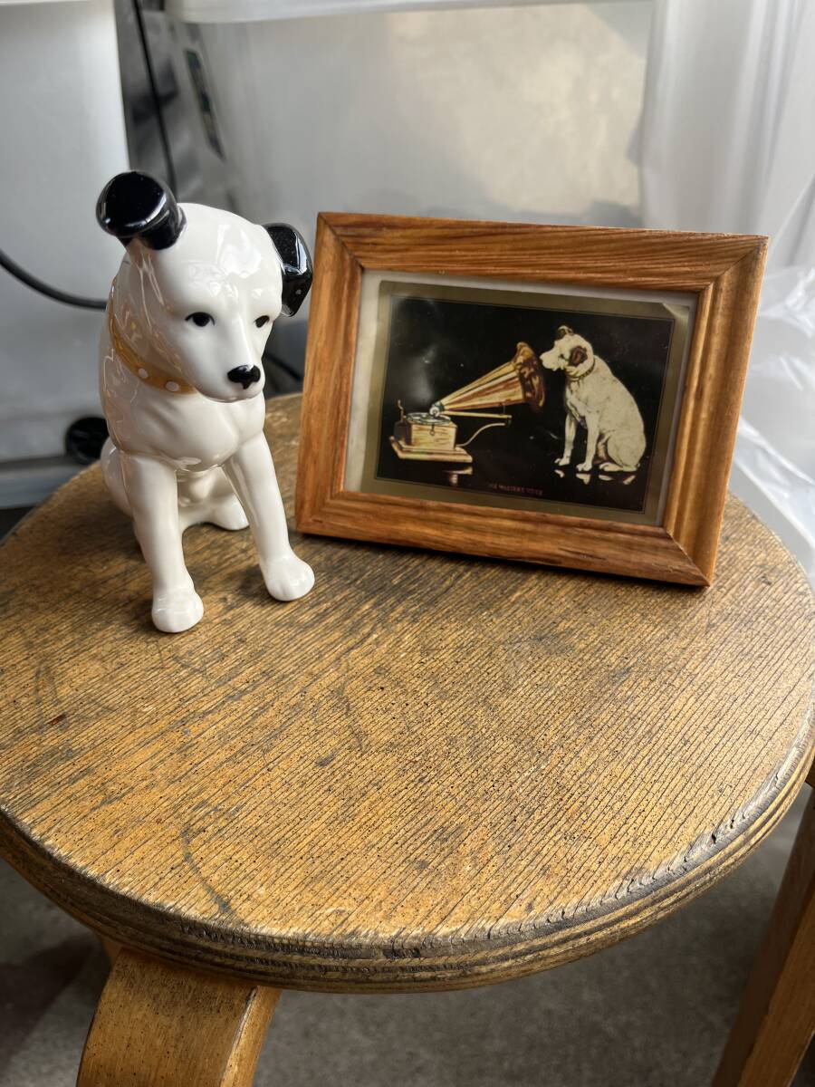 アンティーク 陶器製 ビクター犬 ニッパー君 大中小13点まとめて