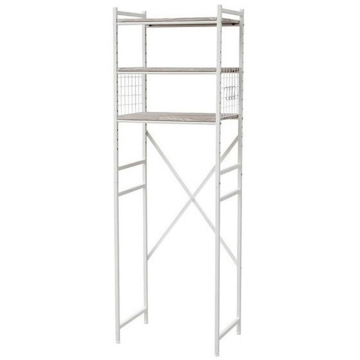 新品未使用箱不良 山善 RTF-6025(OAK/SBK) つっぱりフリーラック