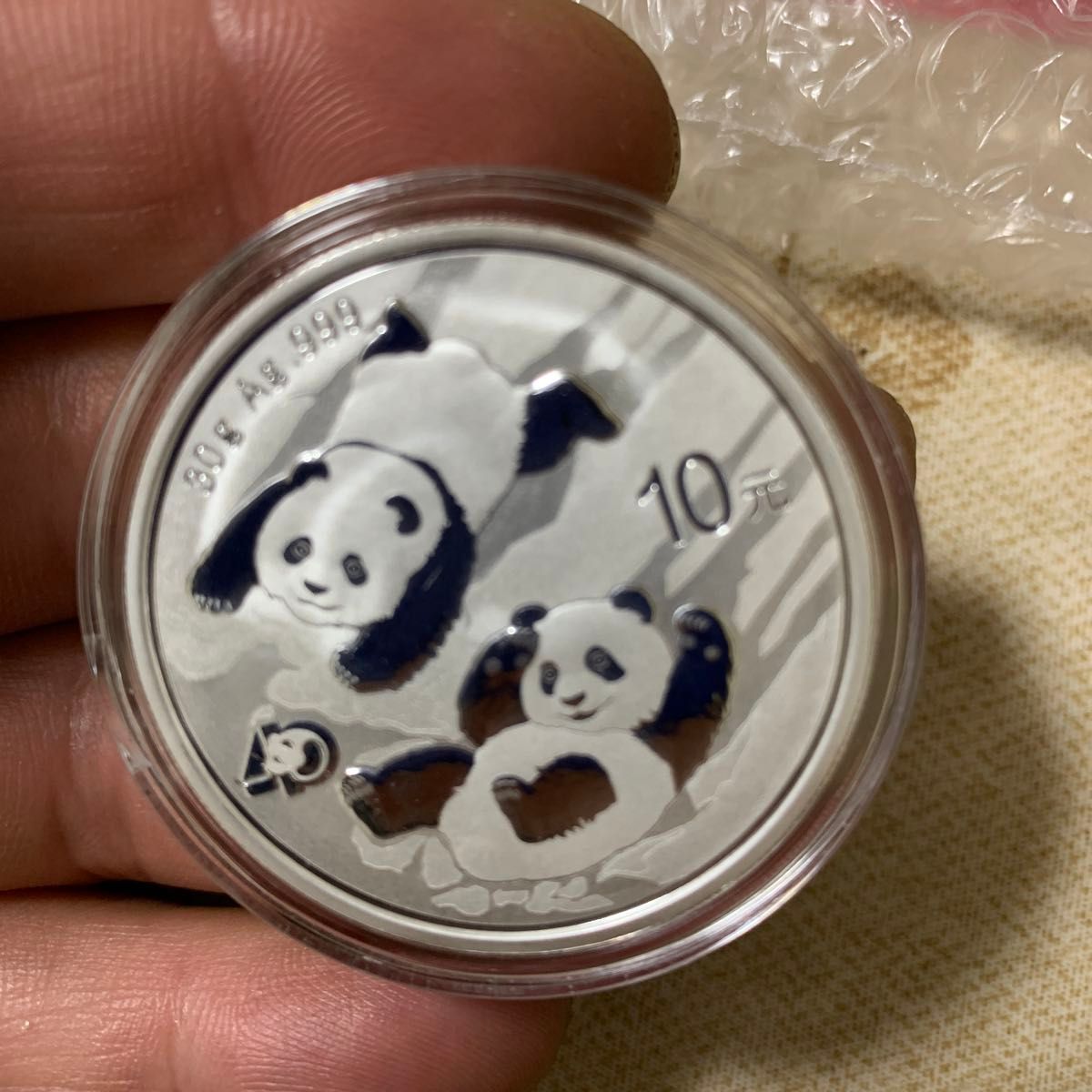 中国 パンダ銀貨 2020年 10元 Ag 999 純銀 30g クリアケース付き