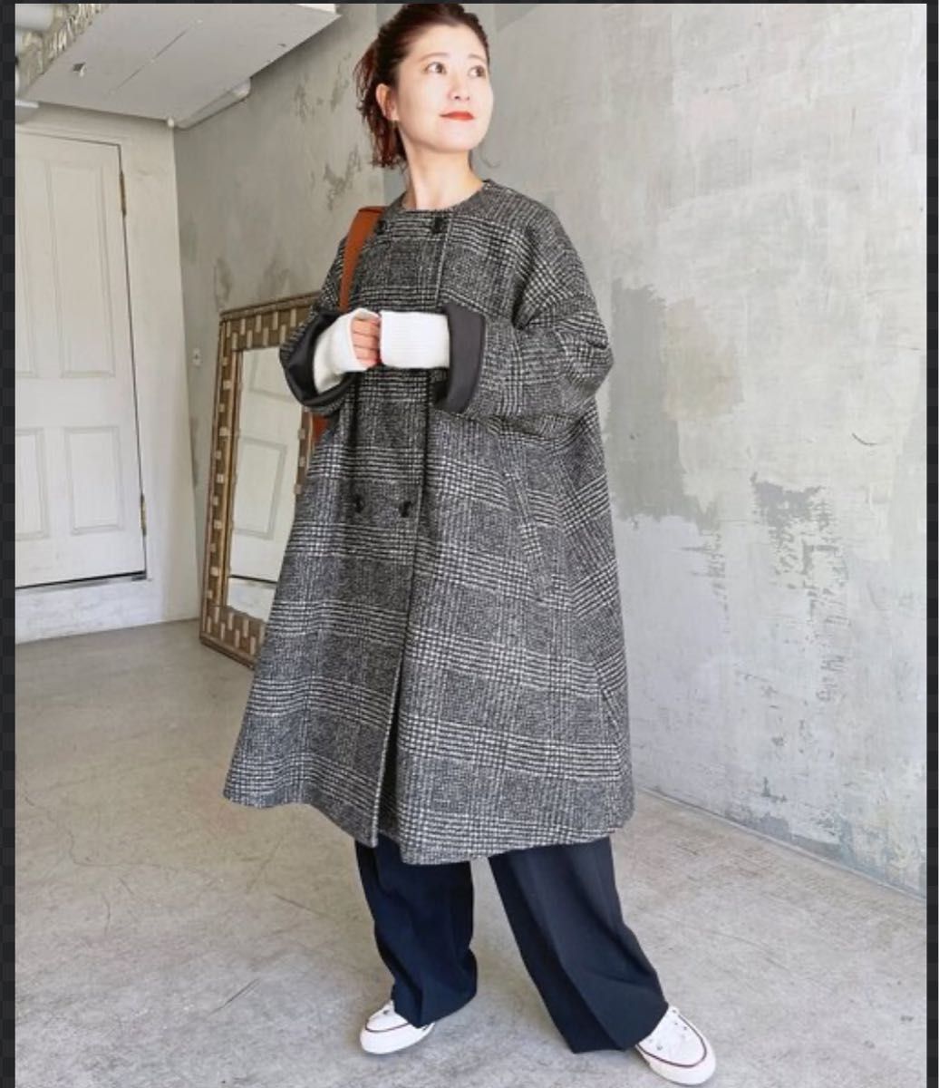 新品 Spick & Span スピックアンドスパン Wスライバーチェックハーフ