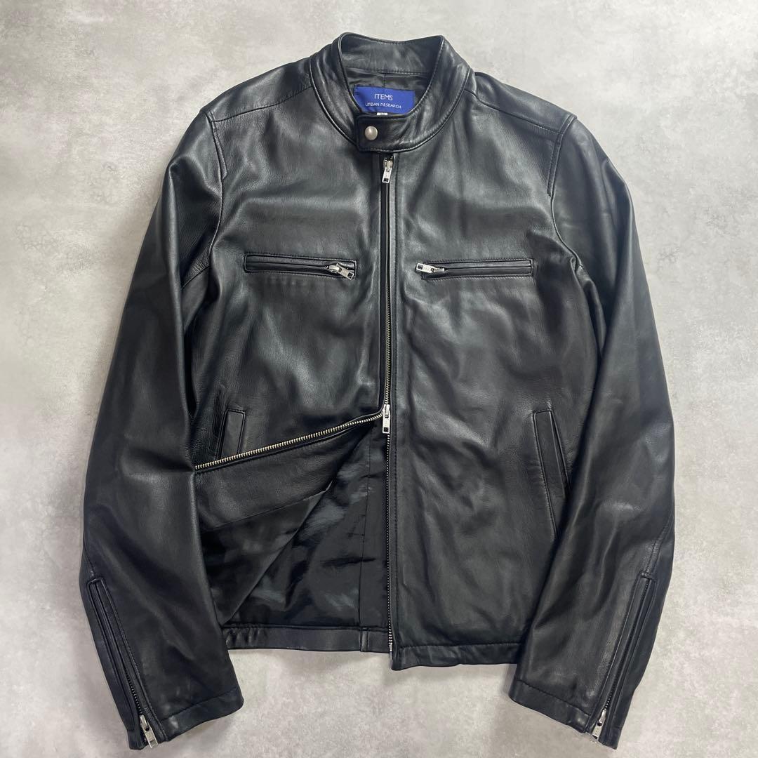 極美品 BACK NUMBER ラムレザー ダブル ライダース ジャケット M