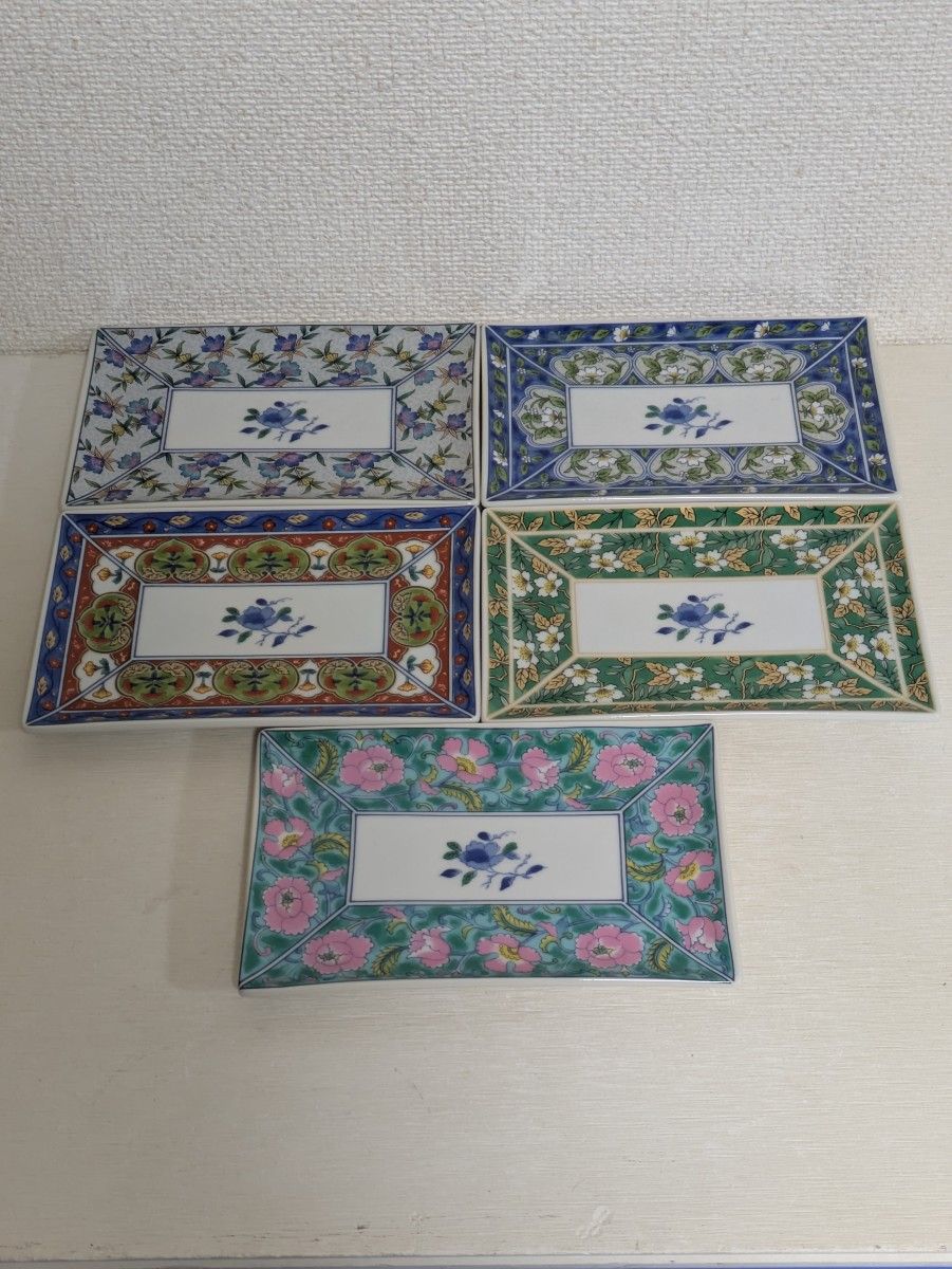 有田焼 源右衛門窯 古染風梅紋 四角銘々皿 角皿 有田焼 お皿 食器 AN1