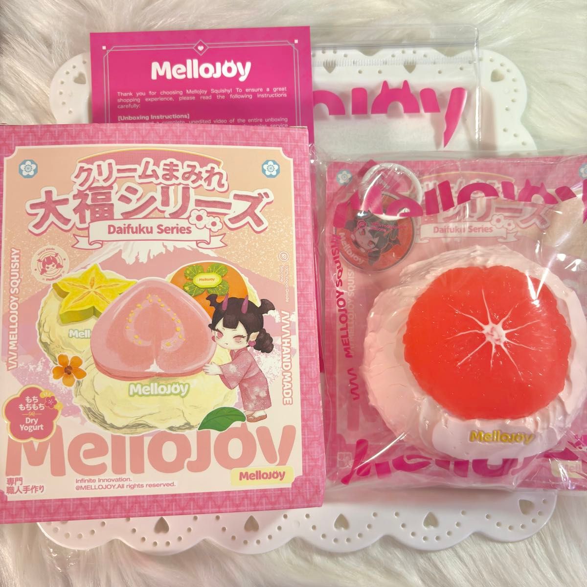 メロジョイ mellojoy スクイーズ 大福 シリーズ いちご イチゴ 苺