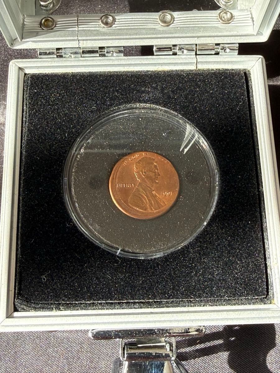 アメリカ 1セント リンカーン ペニー硬貨 1987年 D death ring付き