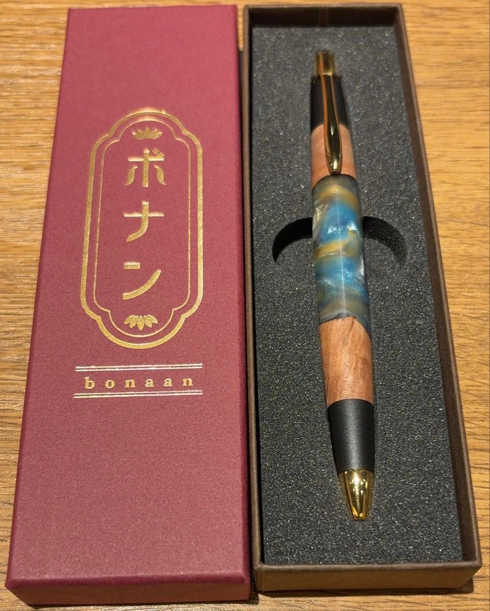 ボナンペン ウッドレジン×スタビライズドウッド 糠焼き金具 シャーペン