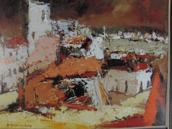 友成晴雄 F10 肉筆 風景画 「 野中の家 」 油絵 油彩画 友成晴雄