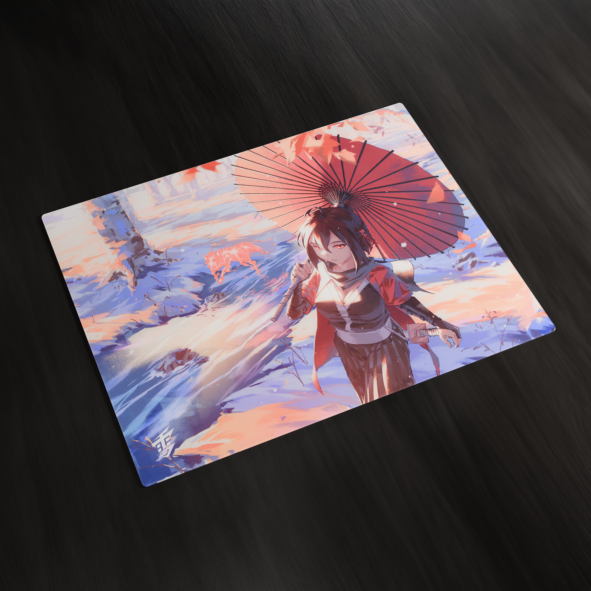 YUKIAIM 2024 KITSUNE GLASS MOUSEPAD ガラス Yuki Aim - Kitsune