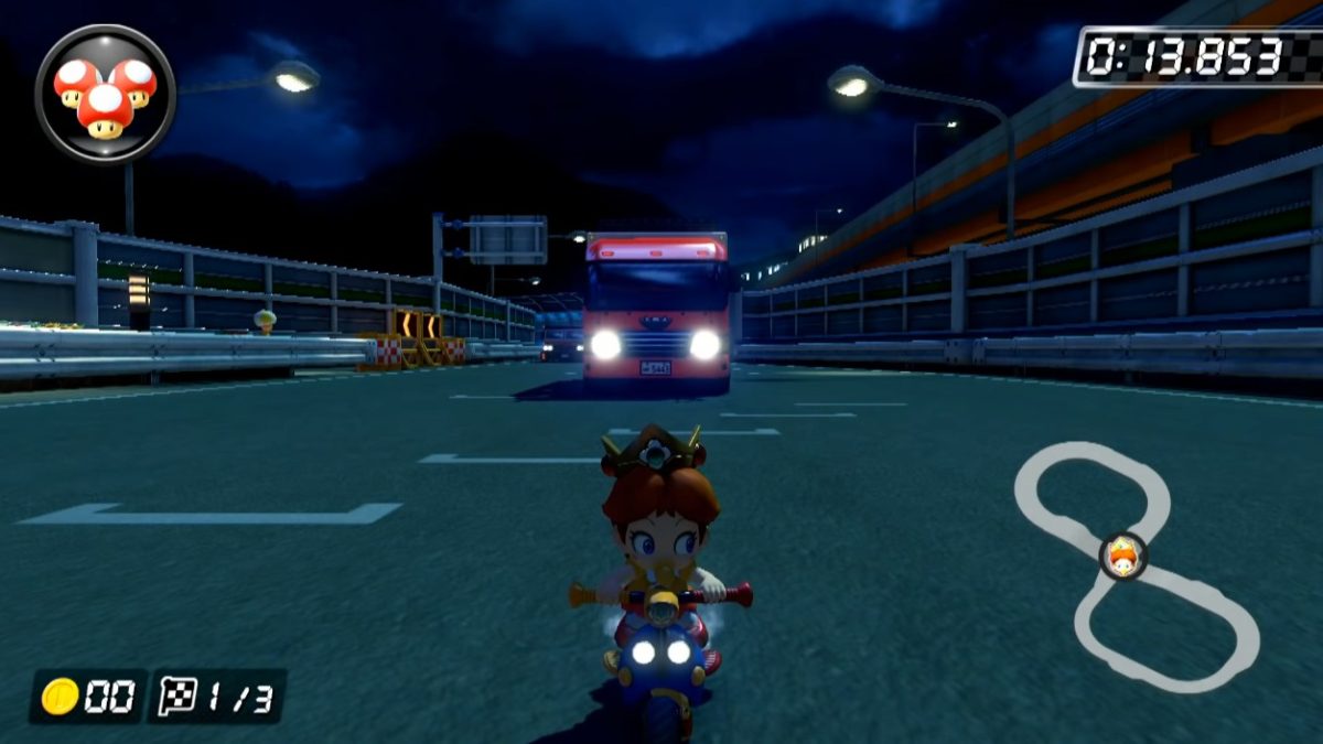 マリオカート8 DX』にてキノピオハイウェイを「ノーアクセル」で走る