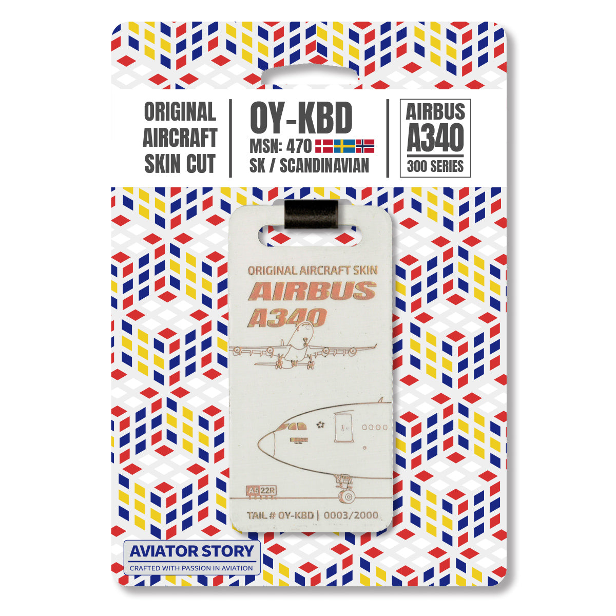 SAS Airbus A340 OY-KBD Aircraft Skin Tag – Aviator Story