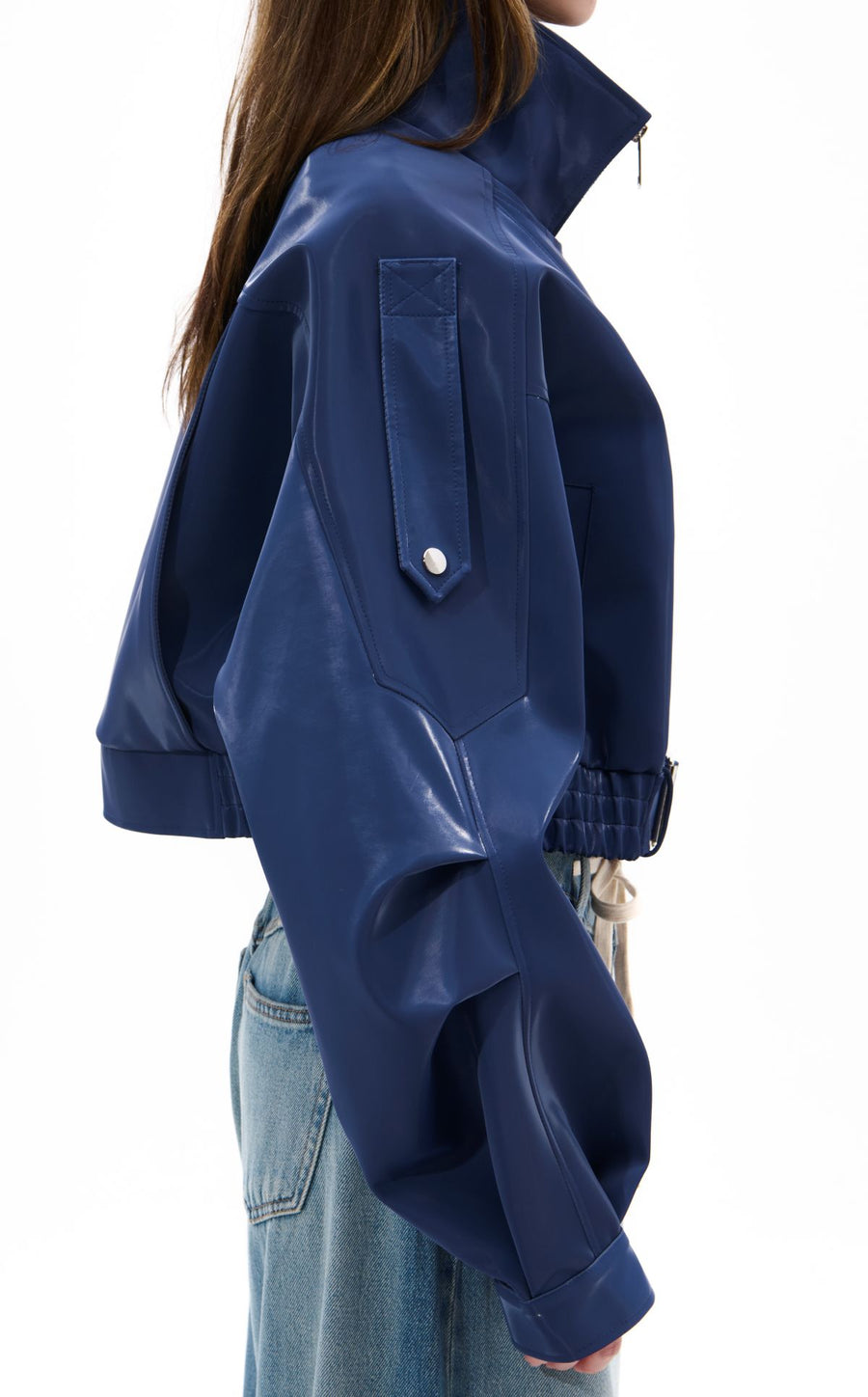 BABZ-BLUE MOTO JACKET | AZALEA WANG