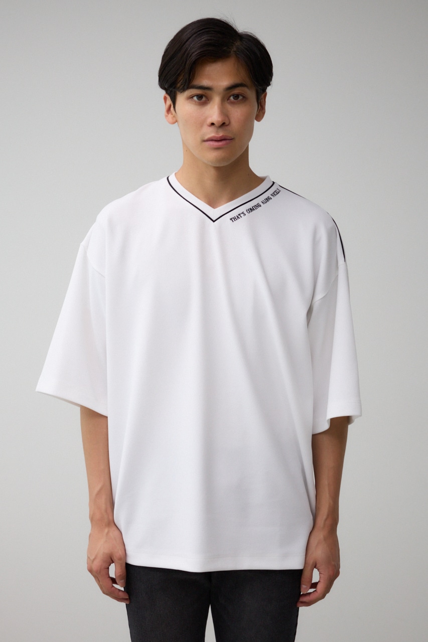 リップルパイピング刺繍T｜MEN｜251HSB90-327E｜AZUL BY MOUSSY