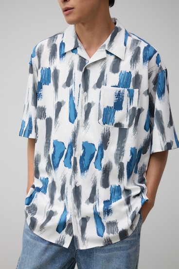 ランダムペイント開襟シャツ｜MEN｜251HSC30-401E｜AZUL BY MOUSSY