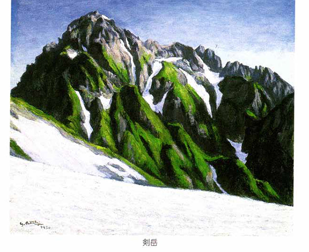足立源一郎、風景画（スイスアルプス、フィンシュタールホルン