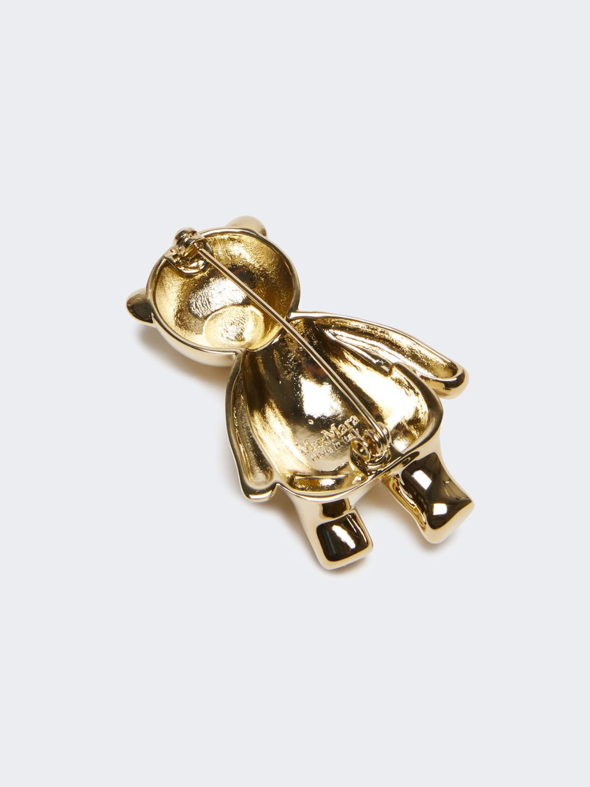 Metal teddy bear brooch, white | Max Mara
