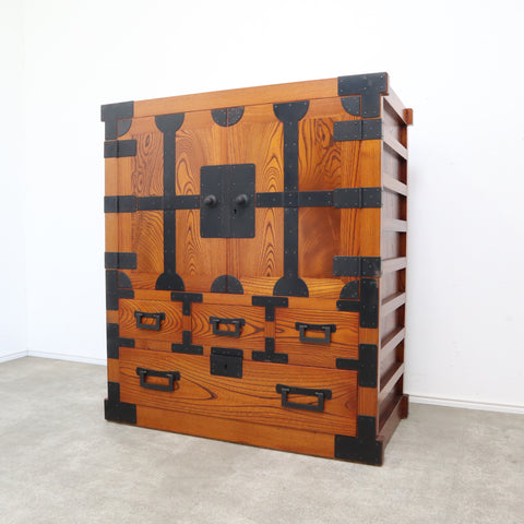 国指定伝統工芸品】松本帖タンスB（欅無垢材・拭き漆）松本民芸家具