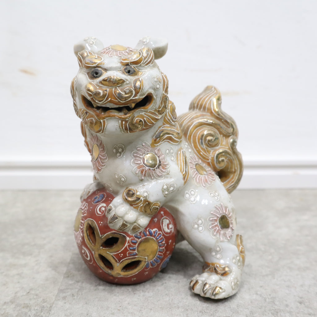 63】☆時代 備前焼獅子置物 アンチック☆ 63】☆時代 備前焼獅子置物