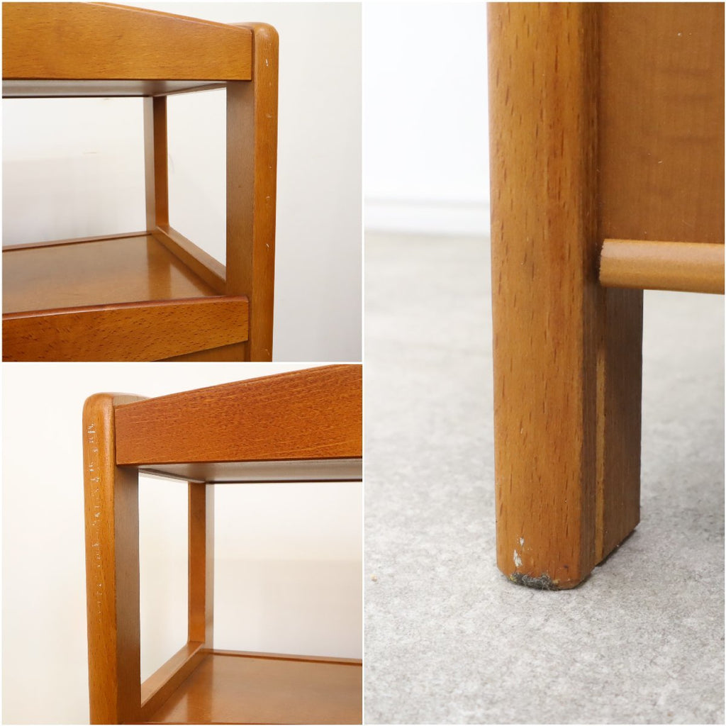 カリモク家具 ラタン キャビネット 電話代 棚 昭和レトロ オールド