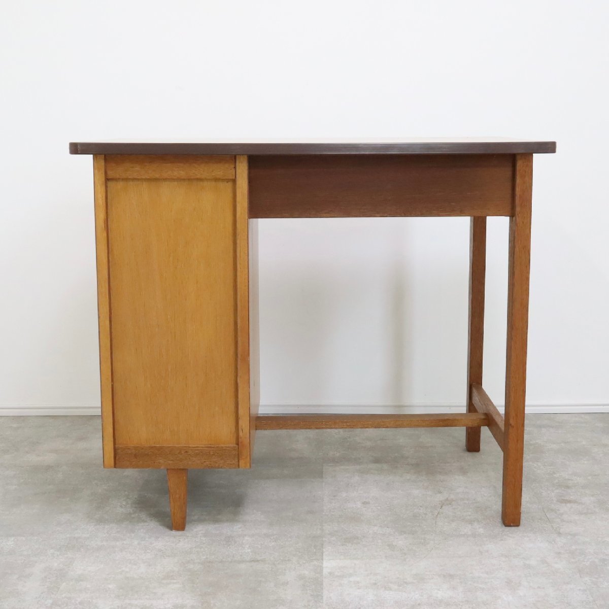 勉強机 昭和レトロ 古家具 ヴィンテージ 学習机 引き出し 木製