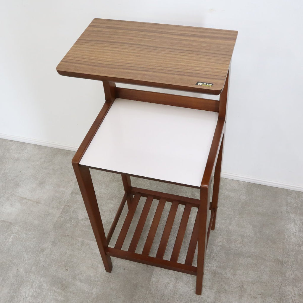 オールドカリモク 電話台 FAX台 キャビネット 昭和レトロ オールド