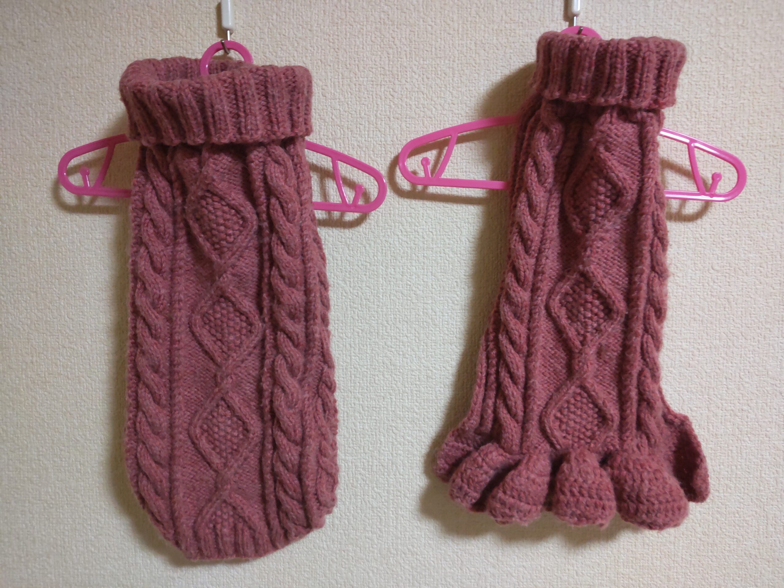 アラン模様】手編みセーター☆あったかハイネック | BAN bee