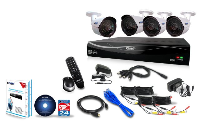 KGUARD DVR＋1MP AHDカメラ4台フルセット！ | 沖縄 | 防犯カメラ・監視