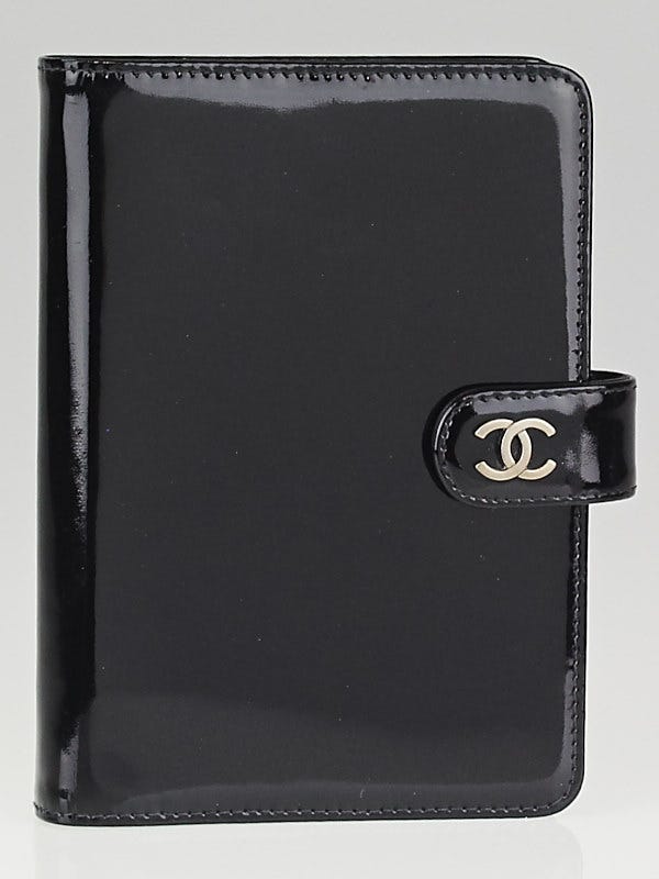 Chanel Black Patent Leather Small Agenda/Notebook Cover | Yoogi's