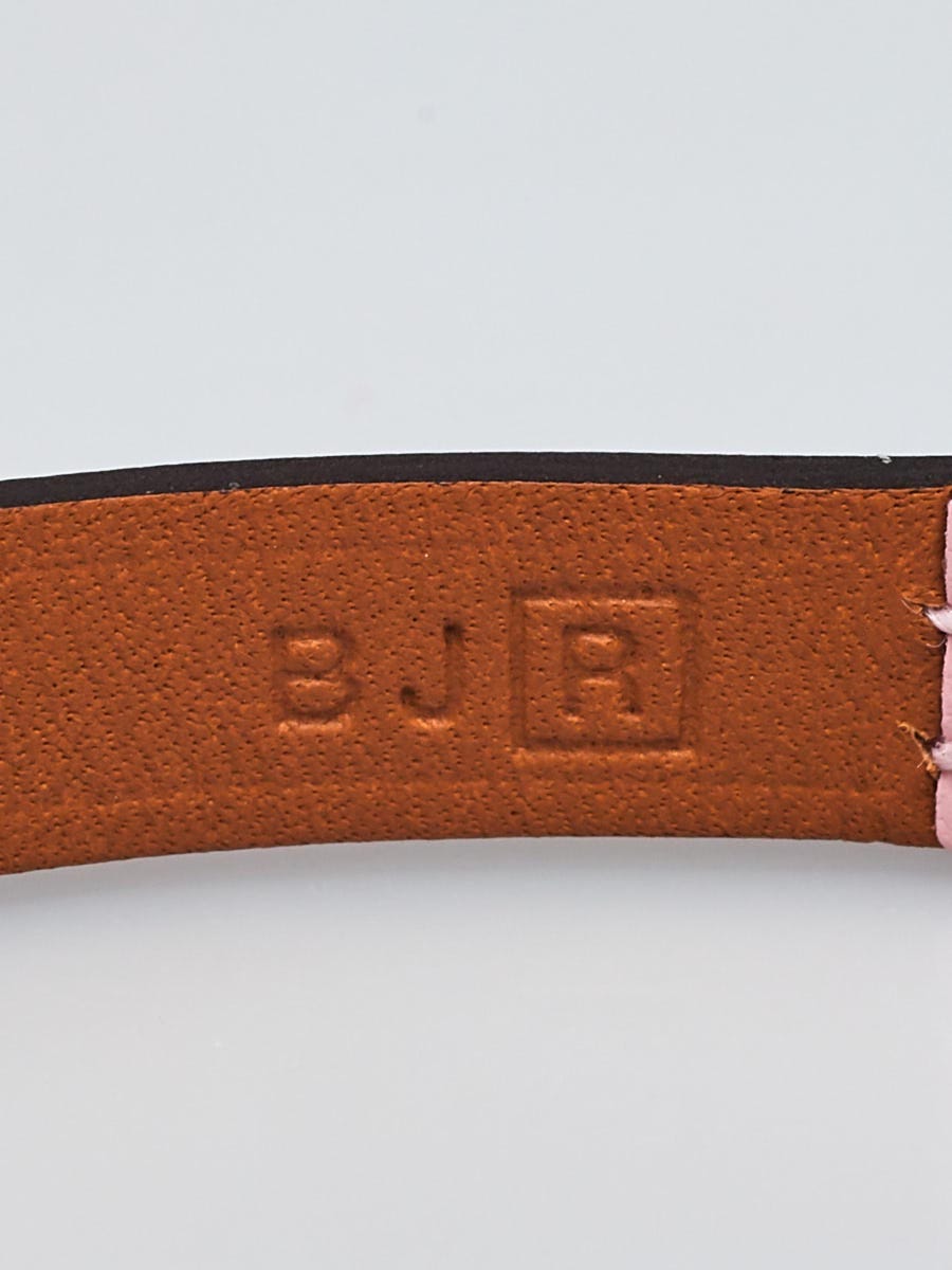 Hermes Rose Sakura Swift Leather Palladium Plated Micro Rivale