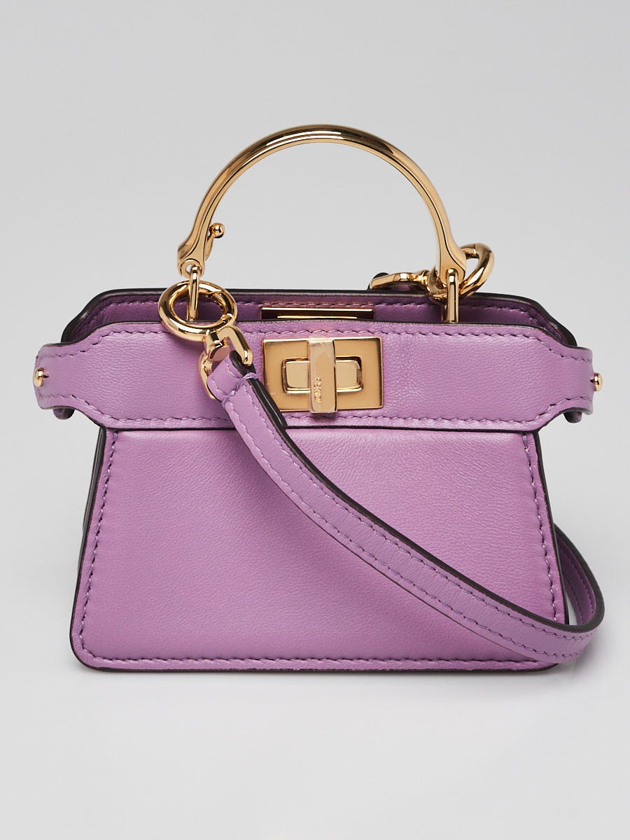 Fendi Purple Smooth Leather Nano Peekaboo Maxi Handle Bag - 7AS106