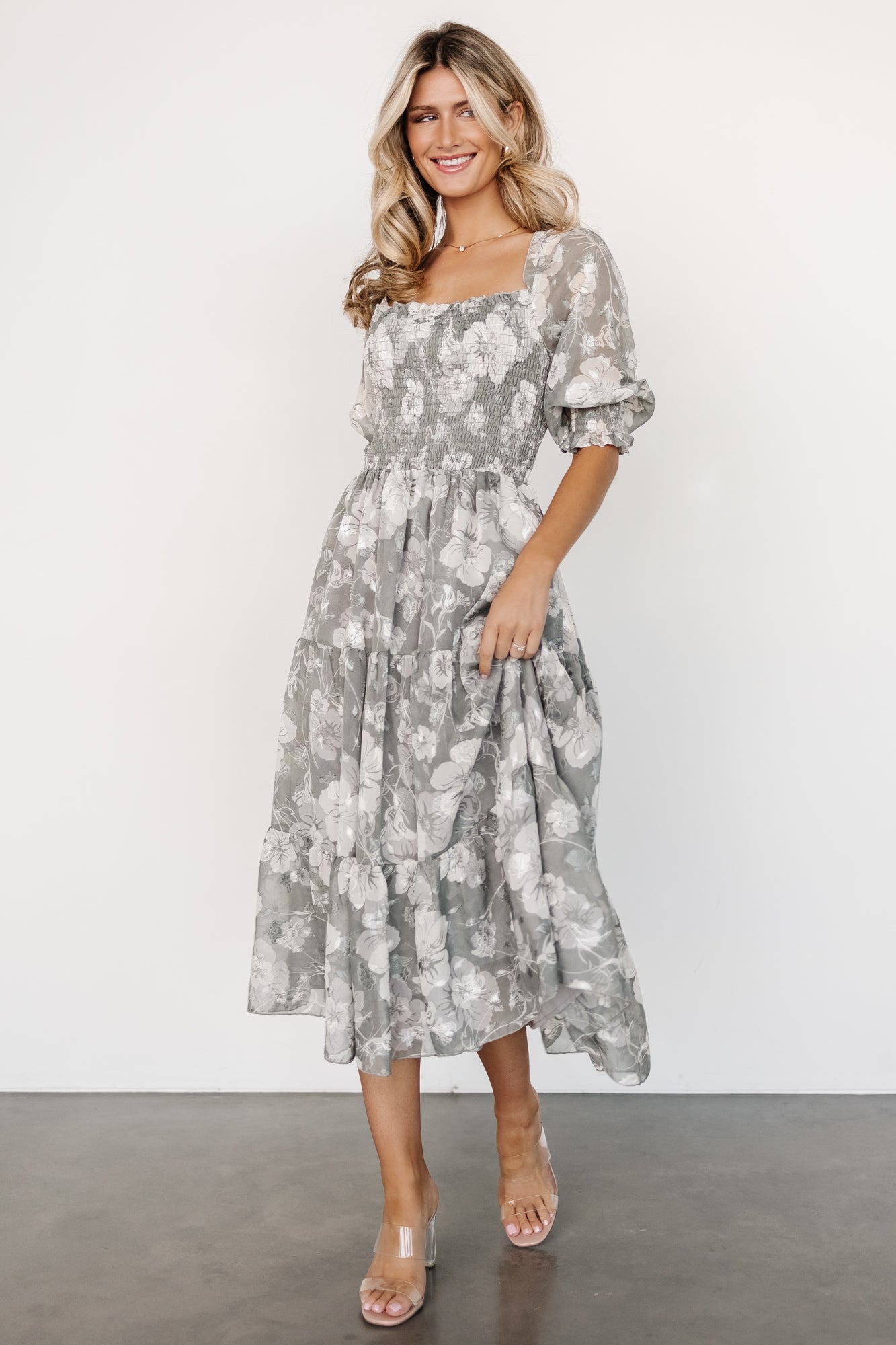 acka jacquard volume dress