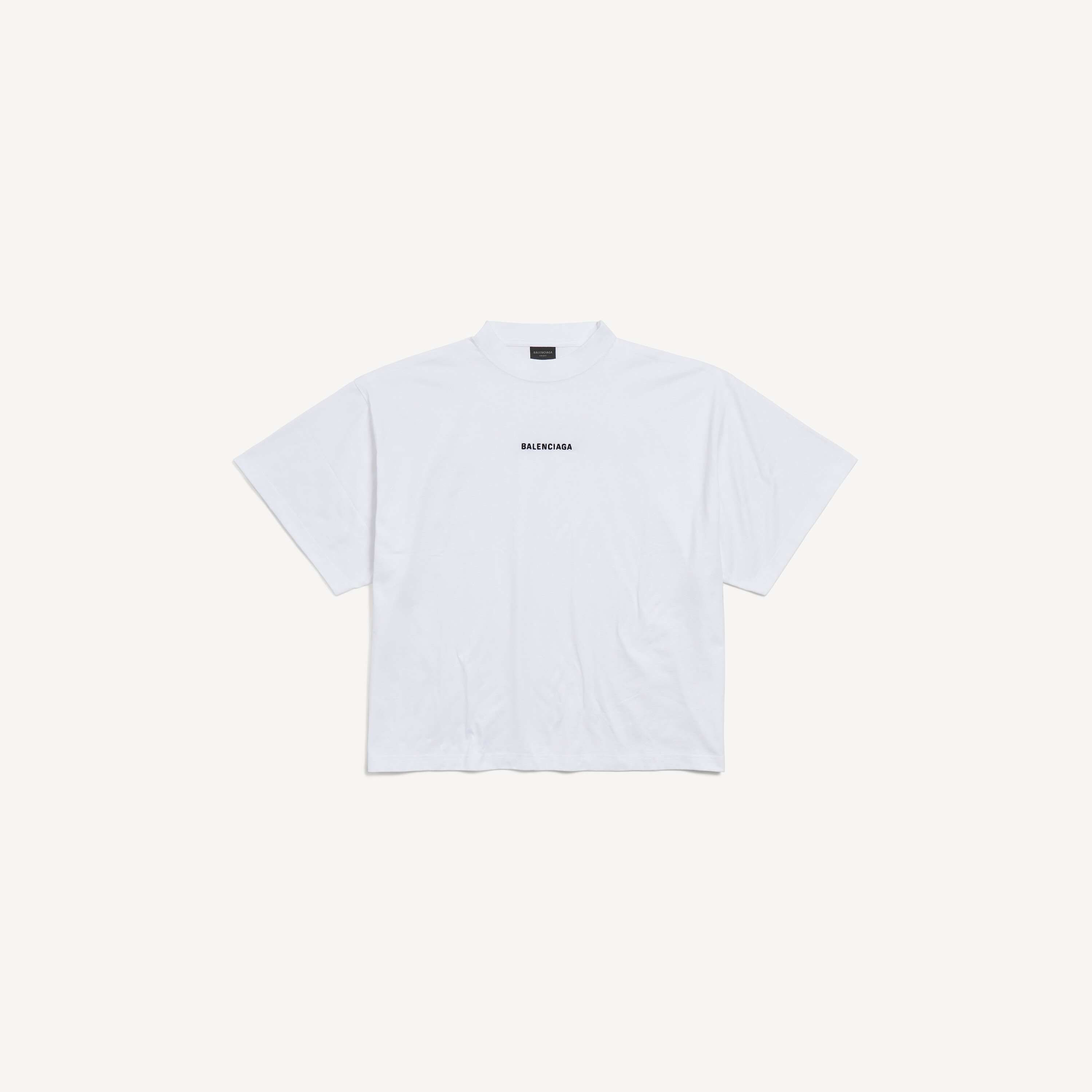 ホワイト/ブラック の ウィメンズ Balenciaga Back Cropped Tシャツ