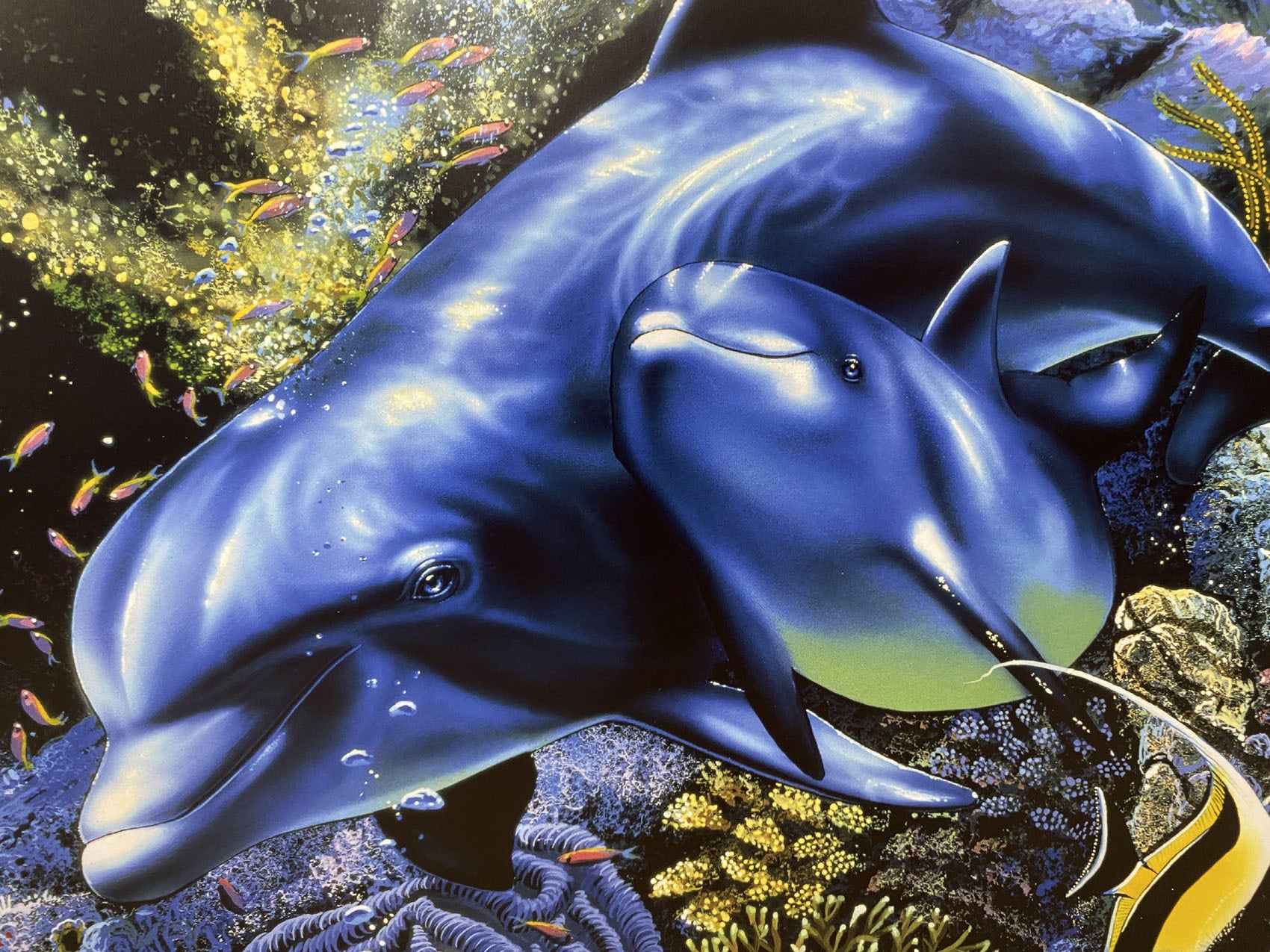 ラッセン ポスター「マザーズ ラブ」海 マリンアート イルカ アート