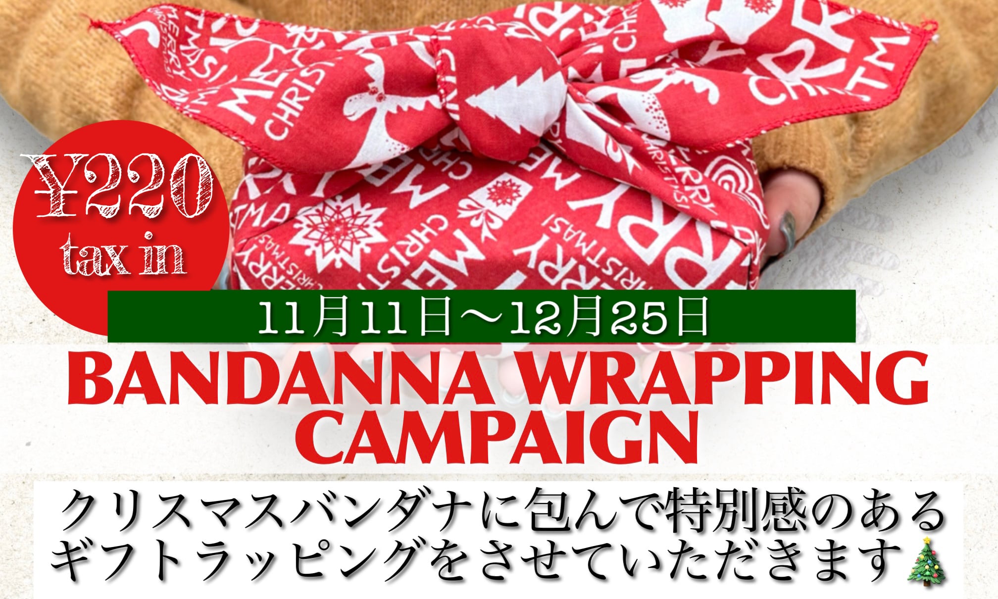 期間限定】🎁クリスマスバンダナラッピング🌲 | ケイシイズ 【公式