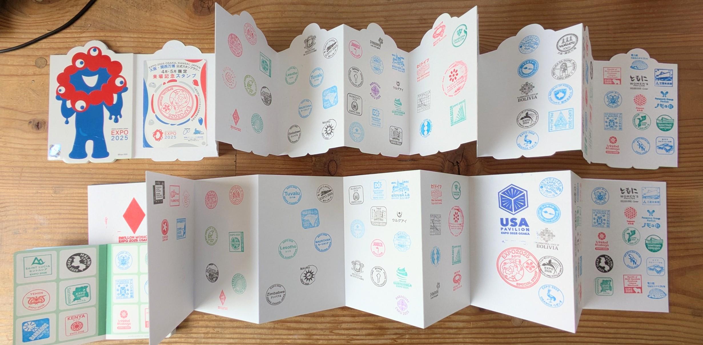 2025大阪万博 公式スタンプ帳 130個以上捺印】万博会場スタンプラリー