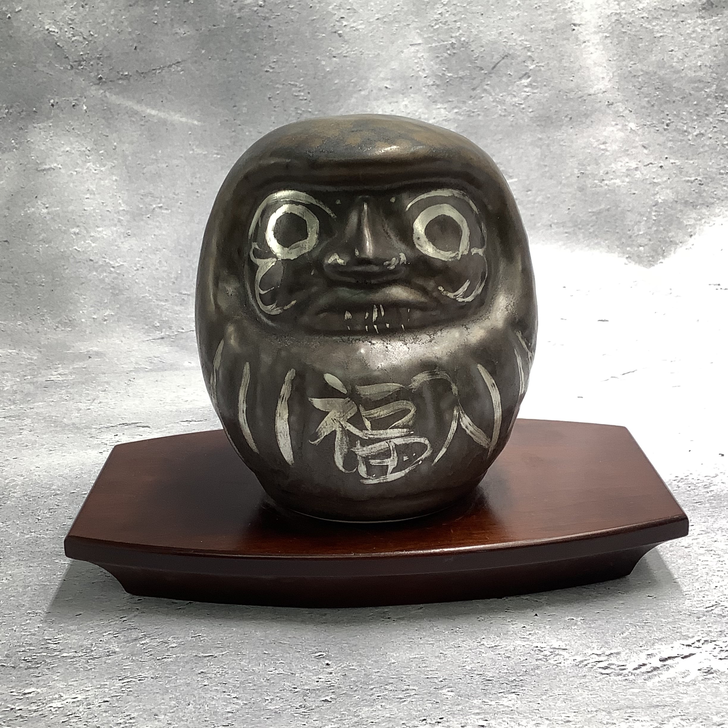 新作】達磨 ダルマ （中）黒銹×銀 ⑵ 置物オブジェ | 京焼 陶あん