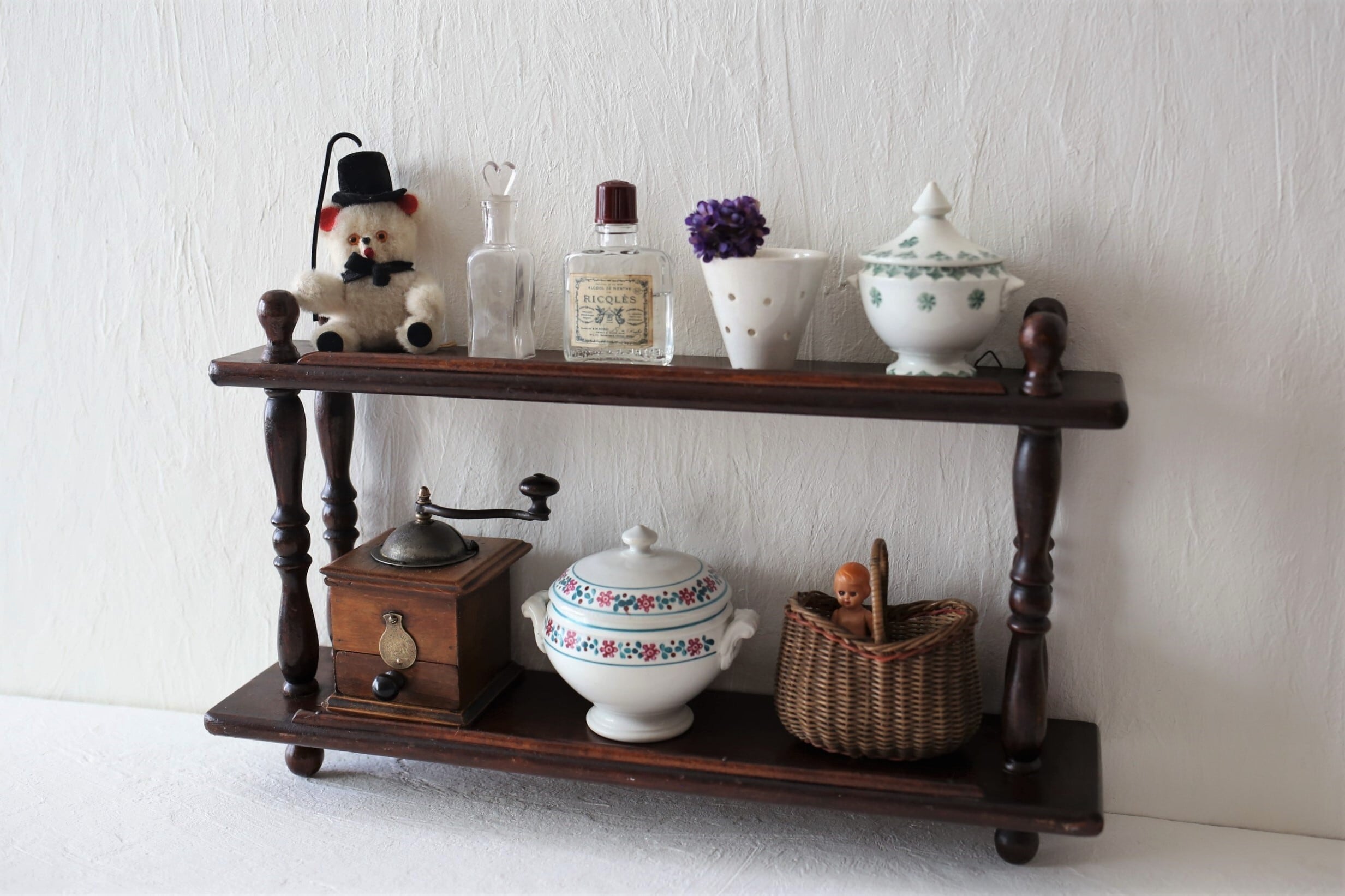 木製 飾り棚 壁掛け 古道具 【公式通販】 蕎麦猪口入れ棚 壁掛け棚 飾