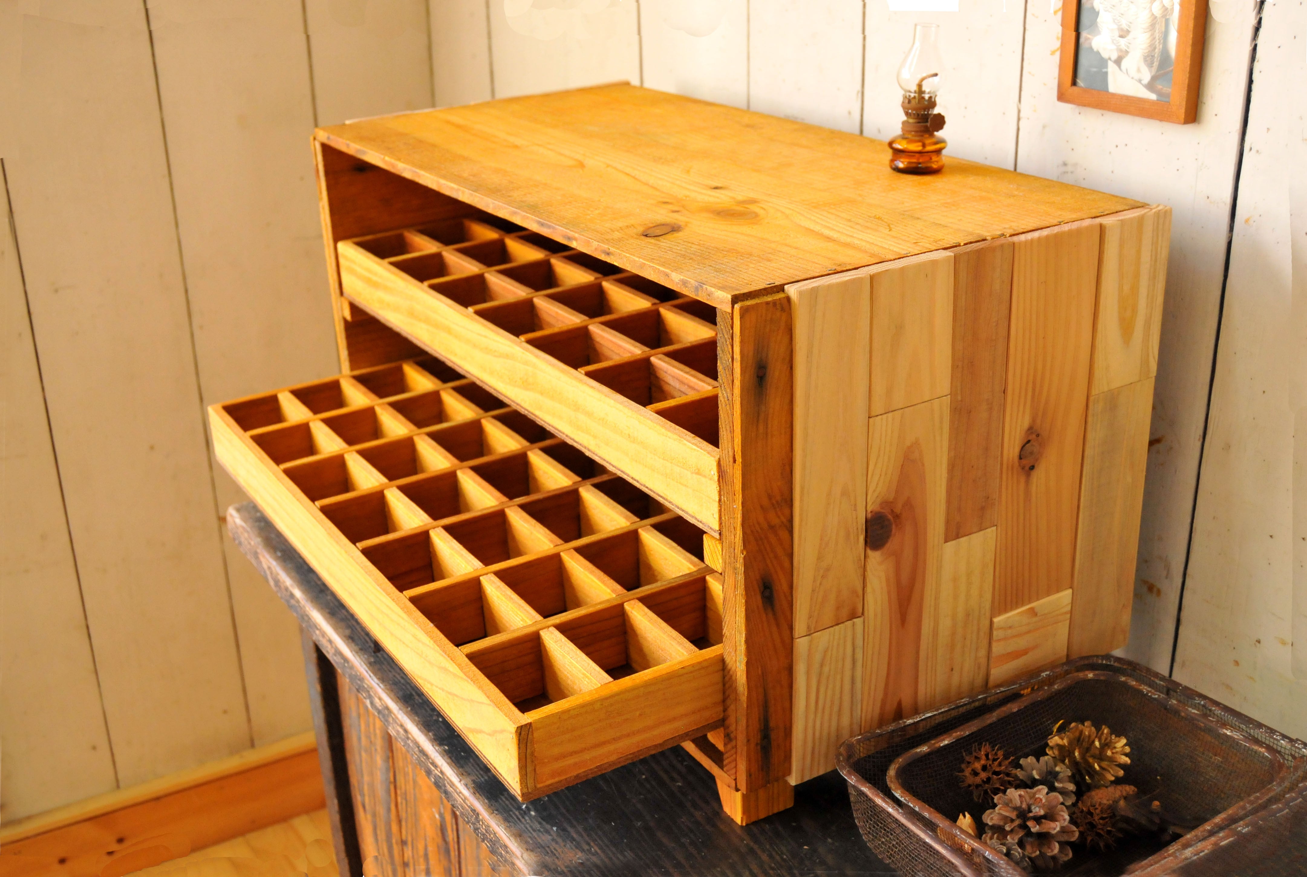 希少・特大】 標本棚 標本箱 17杯