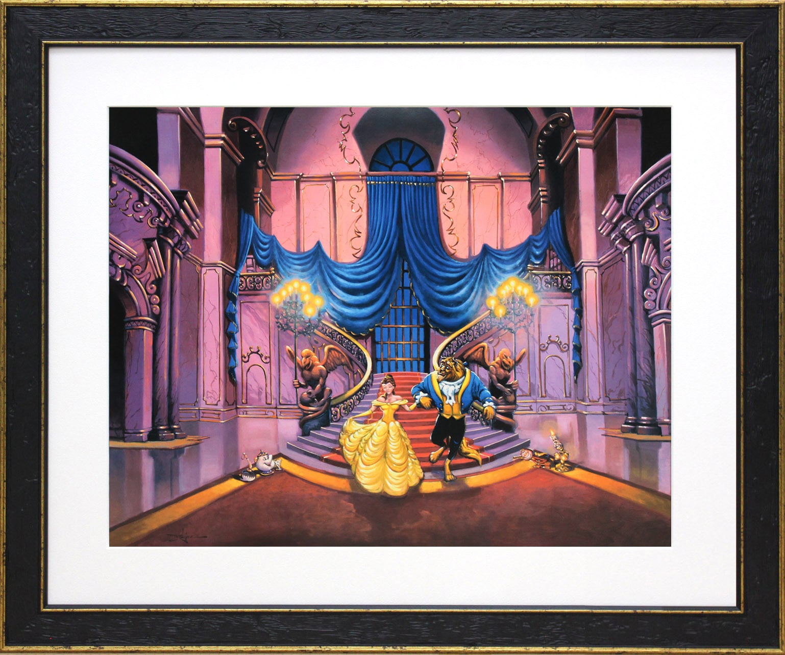 美女と野獣「マジックオブラブ」シルクスクリーン 額装品 ディズニー