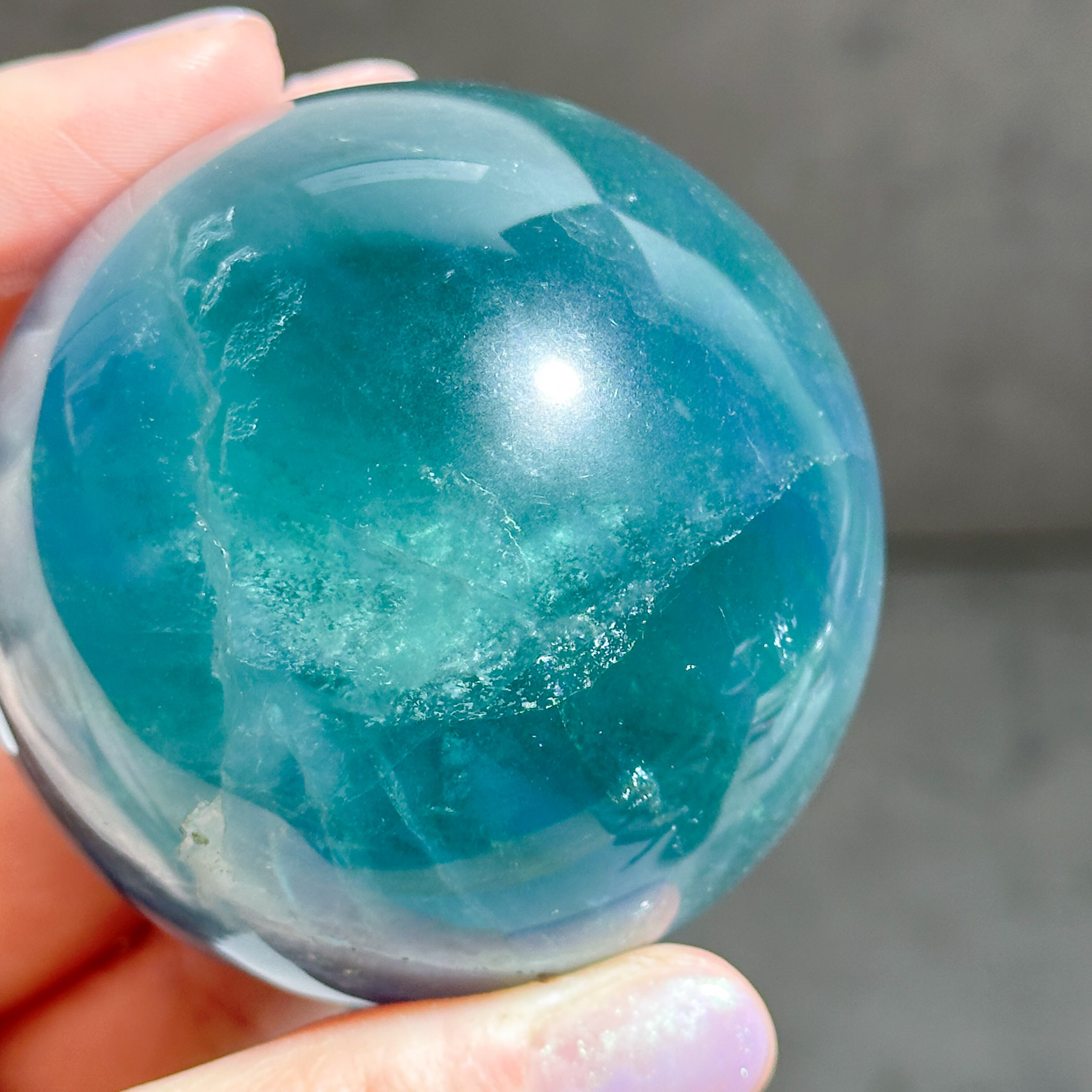 ブルーフローライト スフィア（丸玉）33◇ Blue Fluorite ◇天然石