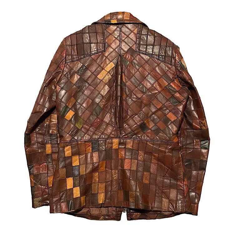 ビンテージ パッチワーク レザージャケット 韓国製 ヒッピー カート