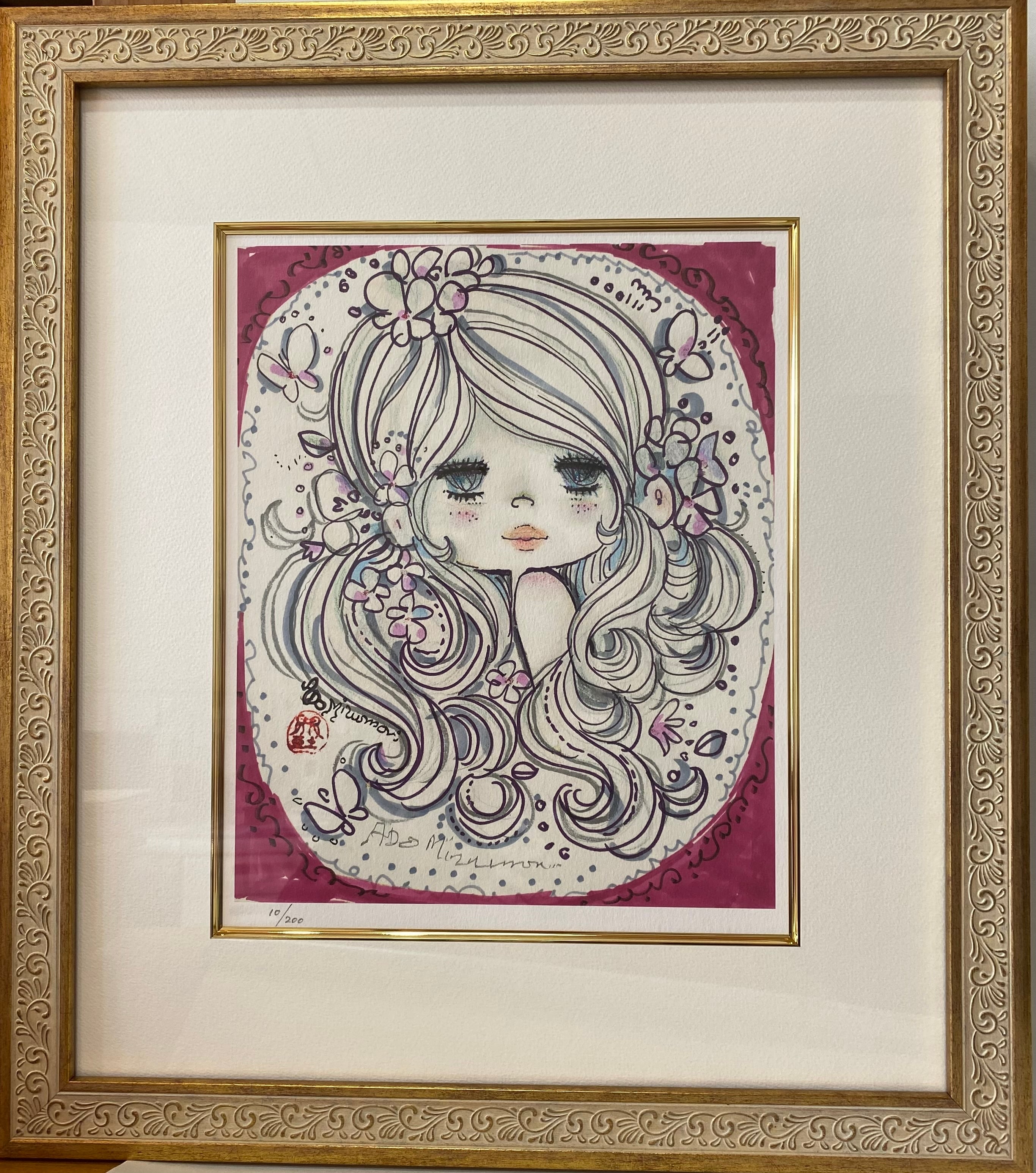 水森亜土 版画「オブリガード 2」 | 水森亜土のおもちゃ箱画廊 official