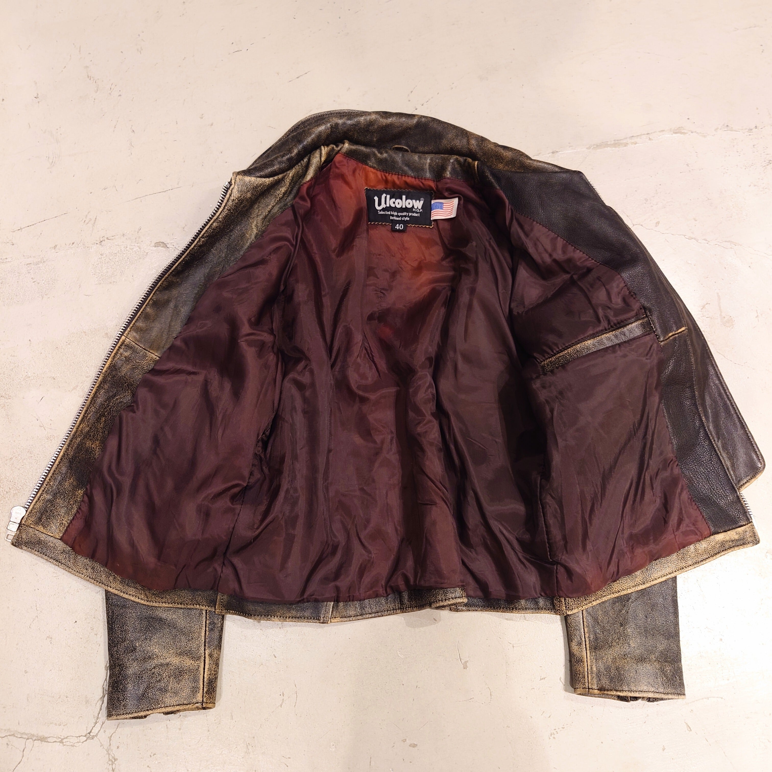 Ulcolow- COW LEATHER RIDERS JKT BLK | eeff.